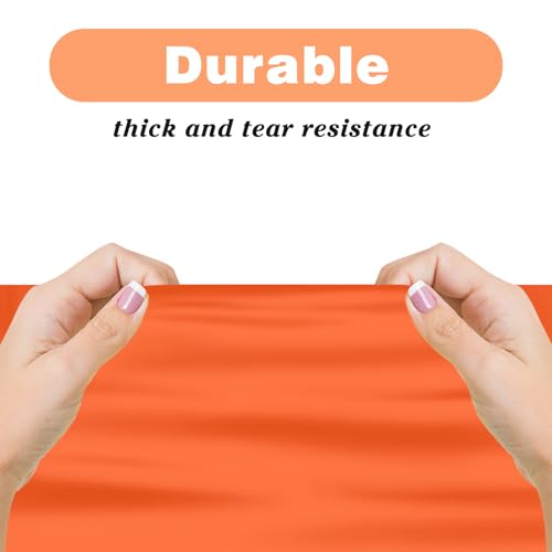 Image of Kopokita 6 Pack Orange Plastic Tablecloths Disposable 54 x 108 Inch | Harvest Fall Rectangle Table Cloths, Party Table Covers for Birthday, Halloween, Thanksgiving Decorations