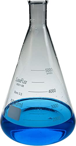 LUERFLEX 5000ML Erlenmeyer Flask Borosilicate Glass Pack of 1