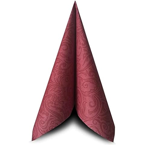 50 Airlaid-Servietten 40 x 40 cm 1/4-Falz bordeaux weinrot altrot Cover