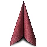 50 Airlaid-Servietten 40 x 40 cm 1/4-Falz bordeaux weinrot altrot von Mank Motiv