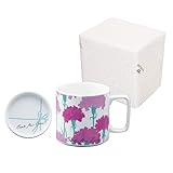 NARUMI(ナルミ) フタ付 マグカップ ダズンフラワー 290cc ピンク 花柄 かわいい カーネーション 蓋付きマグカップ 贈り物 結婚祝い 母の日 プレゼント 電子レンジ温め 食洗機対応 ギフト箱入り ラッピング済 97198-23377AZ