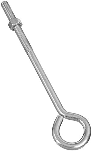 Image of National Hardware 2160BC 3 /8 in x 8 in Eye Bolt with Hex Nut - Zinc Plated Steel Wire Construction for Home and Industrial Applications - 160 lbs Safe Working Load