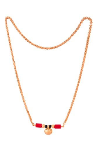 Image of Radha's Creations Women's 1 Gram Gold Plated Copper Mangalsutra with Chain 24 inch and Vati Tanmaniya