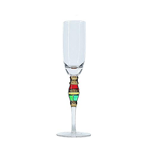 Flauti Champagne Oro Bordato Champagne Flutes Partito Coppe Sposa Premium Heavy Flute da Champagne o tostatura Bicchieri (2-Pack) per casa, ristoranti e Feste (Color : Gold, Size : Free Size)