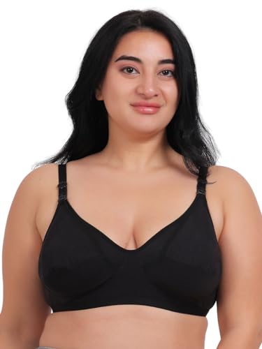 Image of Fabme Maternity & Nursing Bra for Woman||Feeding Bra for Women||Nursing || Non-Padded, Non-Wired || Hosiery Cotton || Seamed || Color Options || Size 30 to 44 || Cup B, C, D, E, F, G, H