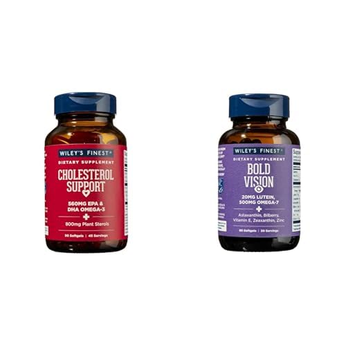 Wiley's Finest Bundle - Cholesterol Support Softgel 90's & Bold Vision Proactive 550MG Softgel 60's