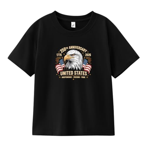 Image of Boys Constitution Day 250 Anniversary USA Shirt Independence Shirt 3-8T | for Kids Boys Girls Toddlers 3T-8T, 4th of July Dinos Flag Patriotic Tee, Independence Day