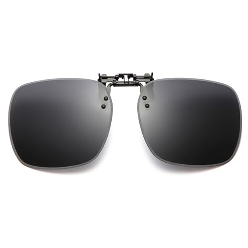 Polarized Clip on Sunglasses over Prescription Glasses Unisex, Large Size 60x53MM UV400 Flip-up Clip-on Shades