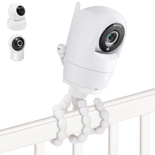 Image of Adjustable Baby Monitor Mount for VTech VM901/VM924/VM928/VM923/RM7764/RM5764/RM5754 Baby Monitor, Flexible Tripod Holder for Crib, with Non-Slip Silicone, Tool-Free Installation