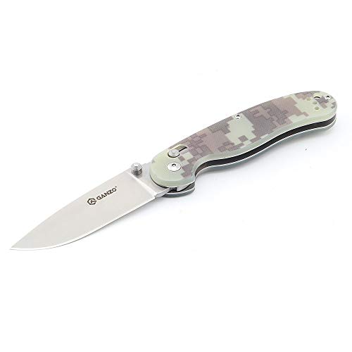 Ganzo G727M-CA Folding Pocket Knife 440C Stinless Steel Blade G10 Handle Camping Hunting Fishing Camping Outdoor EDC Knife (Camouflage)