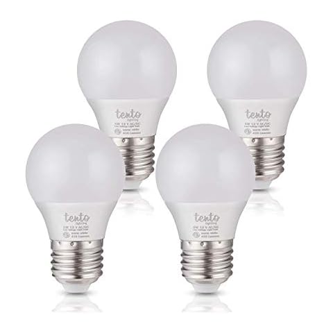 tento Lighting RV E26 LED Bulbs Low Voltage 12 Volts Edison Base, Low Voltage Off Grid Living RV Interior Lighting Energy Saving LED Light Bulbs 4 Pack (Warm White) Cover