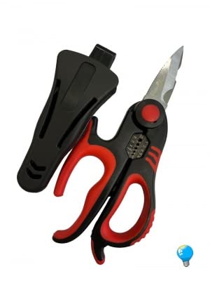 Forbice professionale per elettricisti in acciaio inox resistente e di lunga durata funzione spelafili zigrinatura antiscivolo lame con durezza 58 HRC isolato per tensione 1000v linea pro
