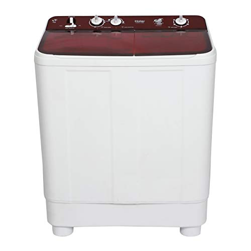 Image of Haier 7.6 kg Semi-Automatic Top Loading Washing Machine (HTW76-1159BT, Red)
