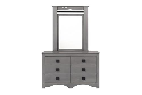 Reviews de Cajonera Con Espejo los 5 más buscados. 44 Tocador - Cajonera con 6 Cajones y Espejo Color Gris - Madera Industrializada