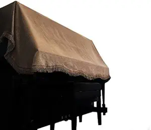 Clairevoire Upright Piano Dust Cover for standard vertical pianos [Venezia Brown] | Handcrafted with luxurious & durable fabric | Universal minimalist design fits most piano sizes