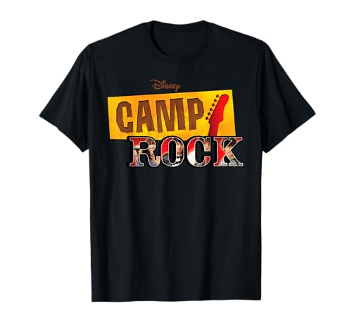 T-shirt Camp Rock Disney Channel en coton noir rétro pour fan de musique nostalgique