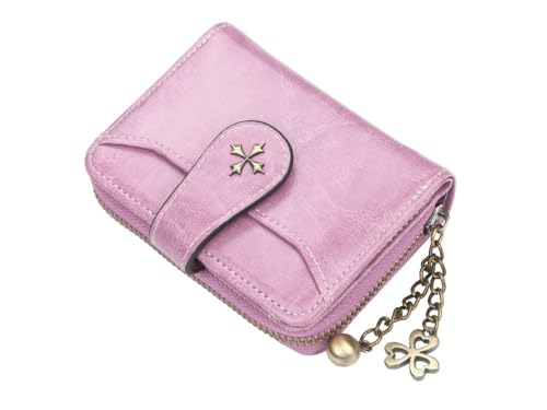 Wallet for Women Vintage Wallet Cute Wallet Goth Purse PU Leather Bifold Purse Card Holders Women Wallets, Purple, Small