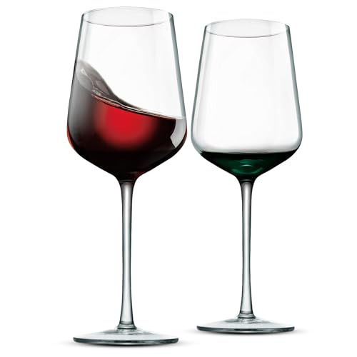 NutriChef Stemmed Wine Glasses Set of 2, 22oz Crystal Clear Red or White Wine Glass, Lead-Free & Dishwasher Safe Glasses for Wine, Drink, Water, Restaurants, And Housewarming Gifts