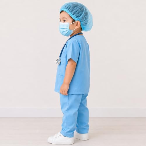 Image of Surgeon Dress for Kids with OT Coat| Surgeon Costume| Medical Role Play Outfit for Children, Hospital Theme Costume for Fancy Dress Competition, School Annual Function, Career Day