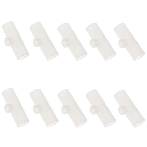 10pcs Poultry PVC Tee Fitting Kit 1/8 Inch Threaded Chicken Drinking Nipple Tee Fitting for Bird Quail White