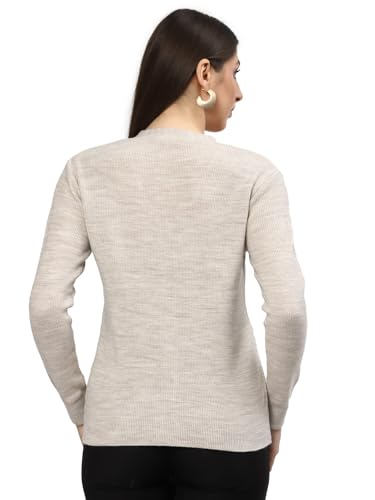 Image of Kalt Women Full Sleeves V-Neck Design Acrylic Cardigan Sweater