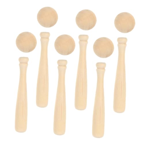 BRIGHTFUFU 12pcs Mini Wooden Baseball Bat Set Baseball Drawing Crafts for Boys and Girls