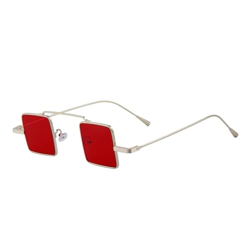 Retro Small Square Sunglasses for Men Women Metal Bridge Sunglasses Fashion Unisex for Driving Travel Outdoor Activities