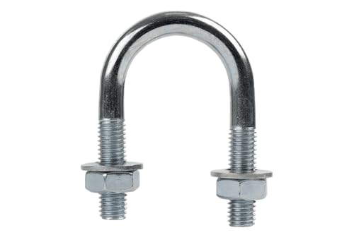 Étrier en U avec Écrous et Rondelles 35/71 - Collier de Serrage M10 x 35 en Acier Galvanisé Massif - Fixation Durable et Résistante à la Corrosion pour...