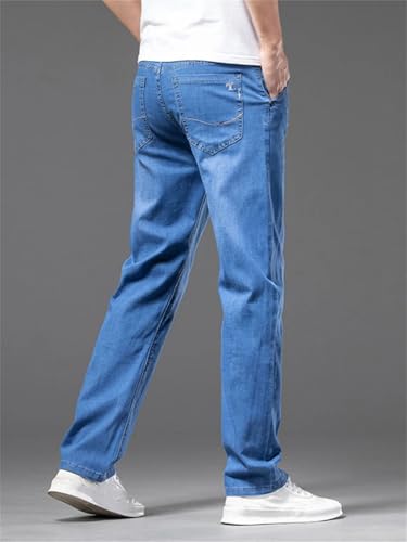 Men's Denim Pants Classic Casual Business Thin Straight Loose Jeans​3