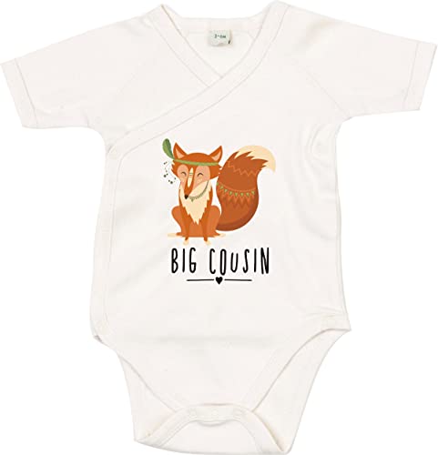 Kleckerliese Baby Body Wickelbody Jungen Mädchen Kurzarm Motiv Tiere Fuchs Tiermotiv Big Cousin, Natural, 3-6 Monate Cover