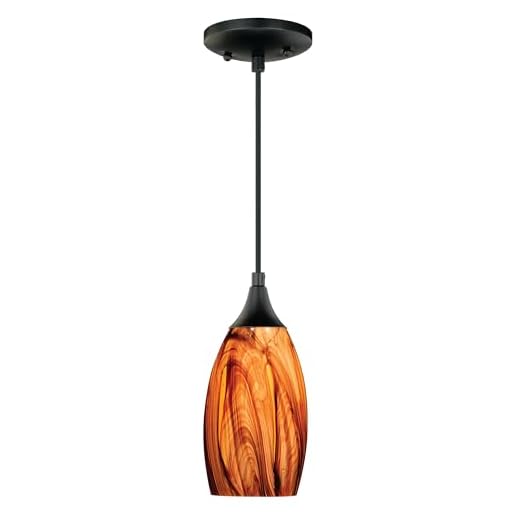 VAXCEL Milano Bronze Mini Pendant Ceiling Light Amber Fire Glass