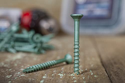 TIMBER WOLF Wolf Exterior Woodscrews - 5.0 x 80mm - Tub of 400, Green 4 TIMBER WOLF Wolf Exterior Woodscrews - 5.0 x 80mm - Tub of 400, Green - Image 4