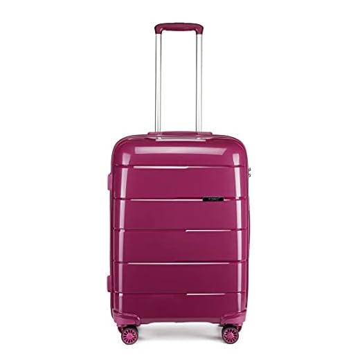 Kono Polipropileno Maleta Equipaje de Mano Cabina rígida Ligera con 4 Ruedas,Cerradura TSA (Púrpura, S (55cm - 38L))
