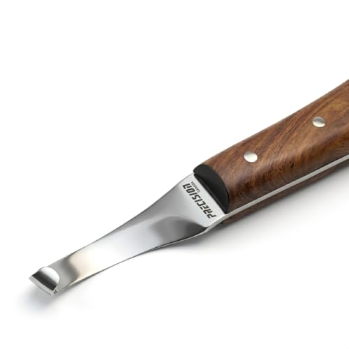 Image of Precision Farrier Tools Super Sharp Hoof Knife Farrier Tools Right-Handed Hoof Knife with Wooden Handle for Horse & Cow Hoof Trimming
