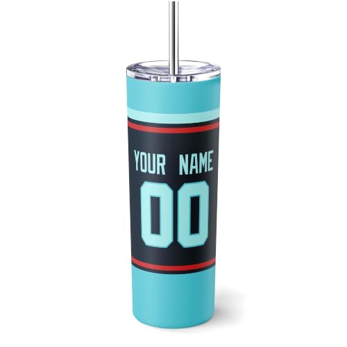 Image of ANTKING Seattle Tumbler 20oz Travel Mug Custom Name Number Gifts | Stainless Steel Insulated Coffee Cup for Men Women