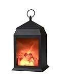 Fireplace Lantern and Battery Operated USB Operated 6 Hour Timer Included Tabletop Fireplace Lantern Indoor/Outdoor Fireplace Lamp (1 Pack House Shape No Heater Function Size:6.3x5.5x12 Inch)