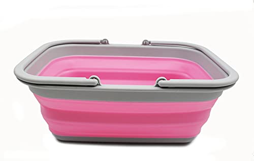 SAMMART 9.2L Collapsible Tub with Handle, Portable Outdoor Picnic Basket/Crater, Foldable Shopping Bag - Image 4