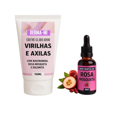Creme Clareador de Virilhas e axila + óleo de Rosa Mosqueta 100% Puro 30ml