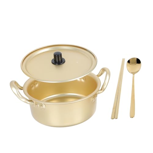 GLEAVI 1Juego Olla de Fideos de Aluminio Ramen Sopa y Fideos Instantáneos Utensilio de Cocina Multifuncional Uso Diario y Camping