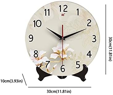 Table Clock Clock Ceramic Chinese Mute Desk Clock Desktop Table Clock Desktop Ornaments Home Bedroom Clock Wall Clock 10.03/11.81 Inches Desk Clock (Brass 2) (1 2)
