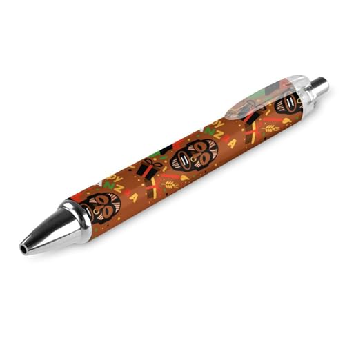 Lrtyuasq Happy Kwanzaa - Bolígrafo retráctil de tinta negra, regalos para estudiantes, suministros de papelería de oficina