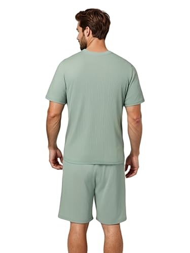 Matching Pajamas for Couples,Pajama Set for Women and Men Short Sleeve Cool Soft Pjs Shirt Shorts Sleepwear Set3