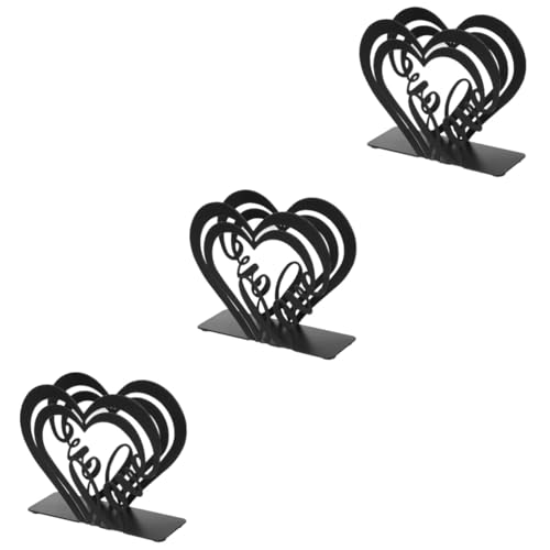 Gatuida 3 Piezas Toallero De Papel De Escritorio Soporte Para Toallas De Papel Corazón Decorativo Toallero De Papel De Baño Servilletero Ponderado Al Aire Libre Dispensador Planchar Black