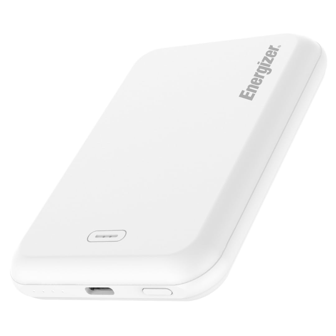 Energizer Power Bank 5000mAh Caricatore Portatile Wireless magnetico Magsafe - USB-C PD 20W USB-A 15W Protezione protezione PowerSafe iPhone Android Ricarica Rapida Batteria Esterna - Powebank QM5000 QM5000 5.000 mAh