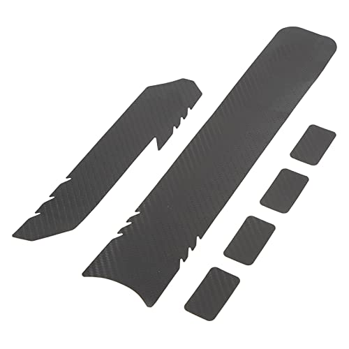Cinta de protección para cuadro de bicicleta plplaaoo, estilo fibra de carbono, de cuero sintético, antiarañazos y antifricción, 6 piezas miniatura 7