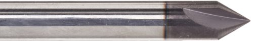 KEO 55746 Solid Carbide Single-End Countersink, TiALN Coated, 3 Flutes, 60 Degree Point Angle, Round Shank, 3/8