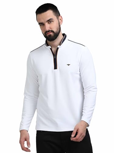 Image of STELLERS Men's Henley Collar T-Shirt | Wrinkle Free | Quick Dry | Full Sleeve | Regular Fit