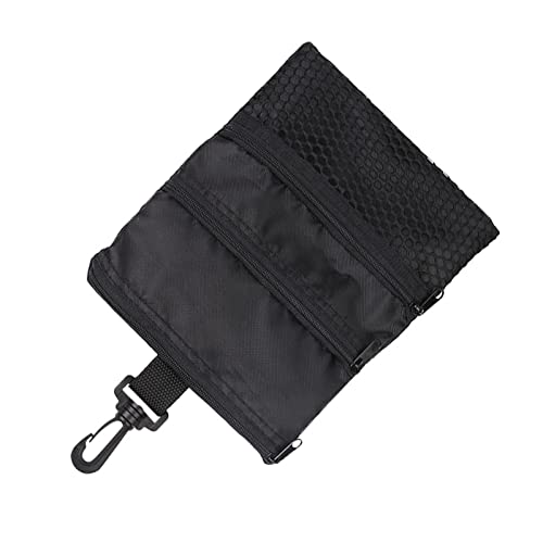Bolsa Portátil de Acessórios para Bola de Golfe Akozon Com Vários Bolsos - Design Com Zíper Preto