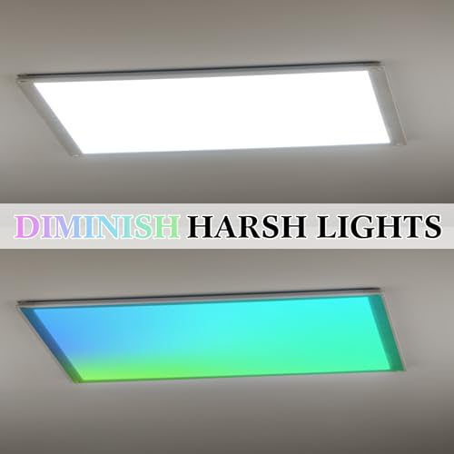 Image of VIHOSE 6 Pcs Fluorescent Light Covers for Ceiling Lights Classroom Magnetic Light Covers Classroom Filters Office School Drop Ceiling, 4 x 2 ft(Neon)