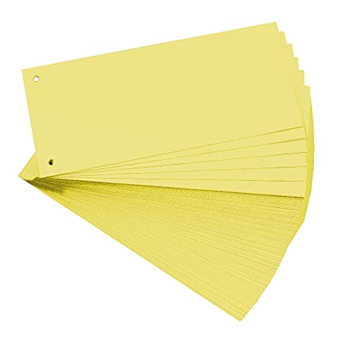 Exacompta 13325B 100er Pack Premium Karton-Trennstreifen. 10,5 x 24 cm gelb. Für eine übersichtliche Anblage Ihrer Dokumente. Trennlaschen Trennblätter Ordner Register